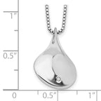 White Ice Sterling Silver Diamond Teardrop Necklace with Extender by Sophia Jewelers