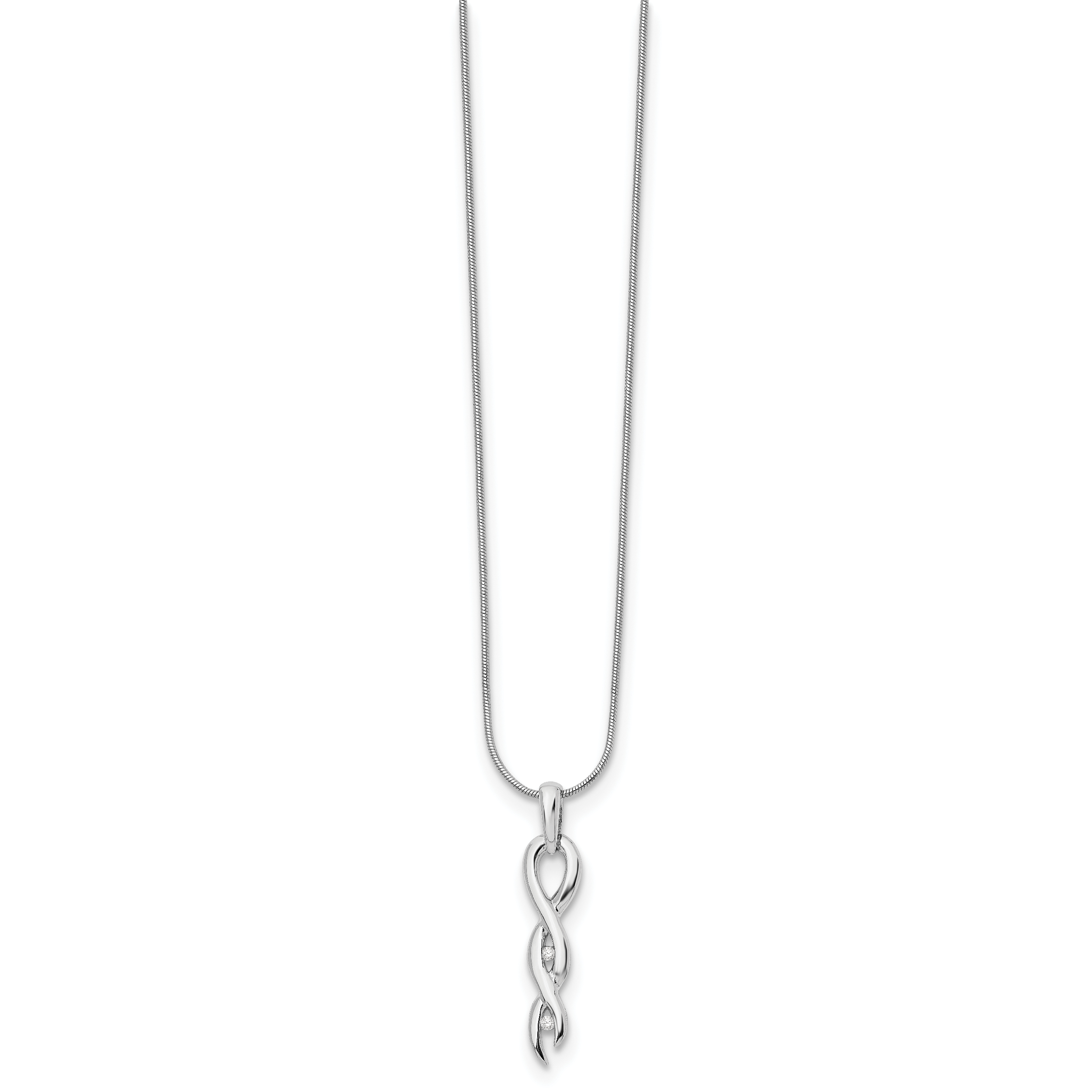 Sophia Jewelers Sterling Silver Diamond Twist Necklace with Rhodium Finish Secondary image