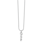 Sophia Jewelers Sterling Silver Diamond Twist Necklace with Rhodium Finish
