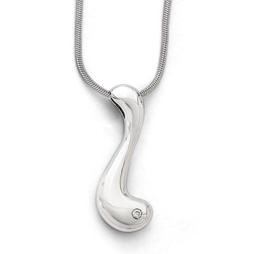 Sophia Jewelers White Sterling Silver Diamond Necklace with Natural Charm