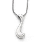 Sophia Jewelers White Sterling Silver Diamond Necklace with Natural Charm