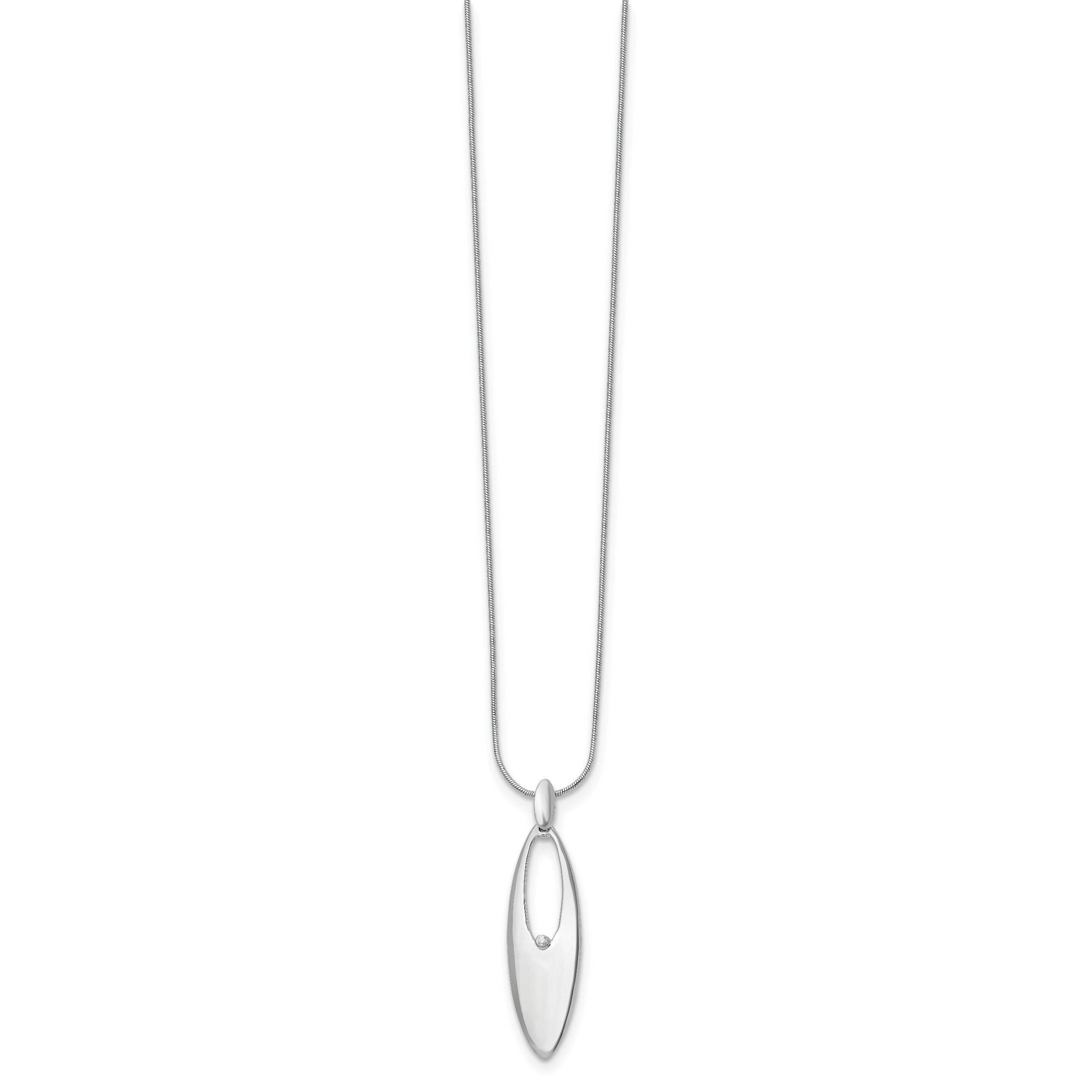 Sophia Jewelers Sterling Silver Diamond Necklace with Extender, Polished Elegance