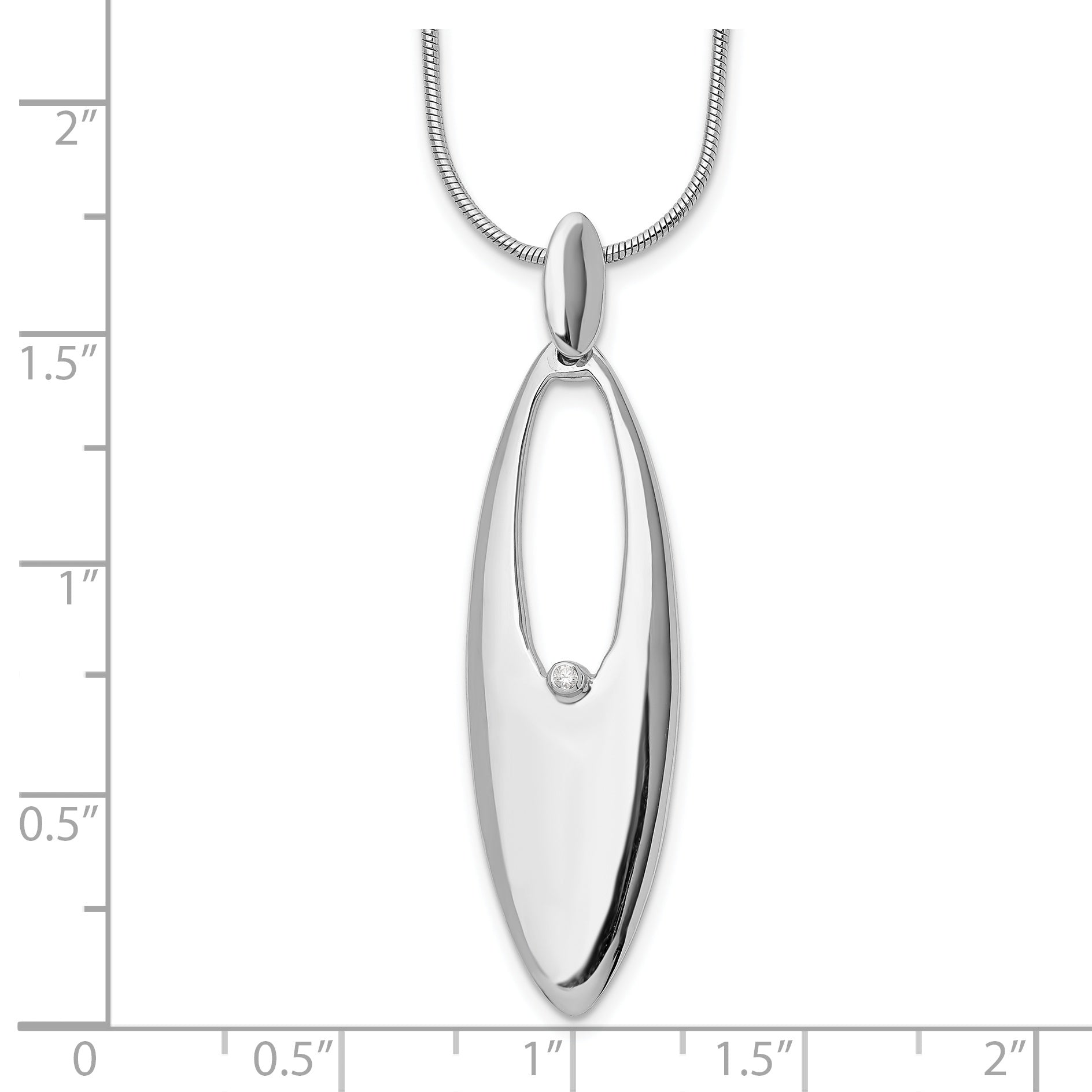 Sophia Jewelers Sterling Silver Diamond Necklace with Extender, Polished Elegance