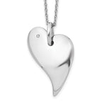 White Ice Sterling Silver Rhodium-plated 18 Inch Diamond Heart Necklace with 2 Inch Extender