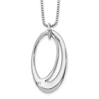 White Ice Sterling Silver Rhodium-plated 18 Inch Open Oval Diamond Necklace with 2 Inch Extender