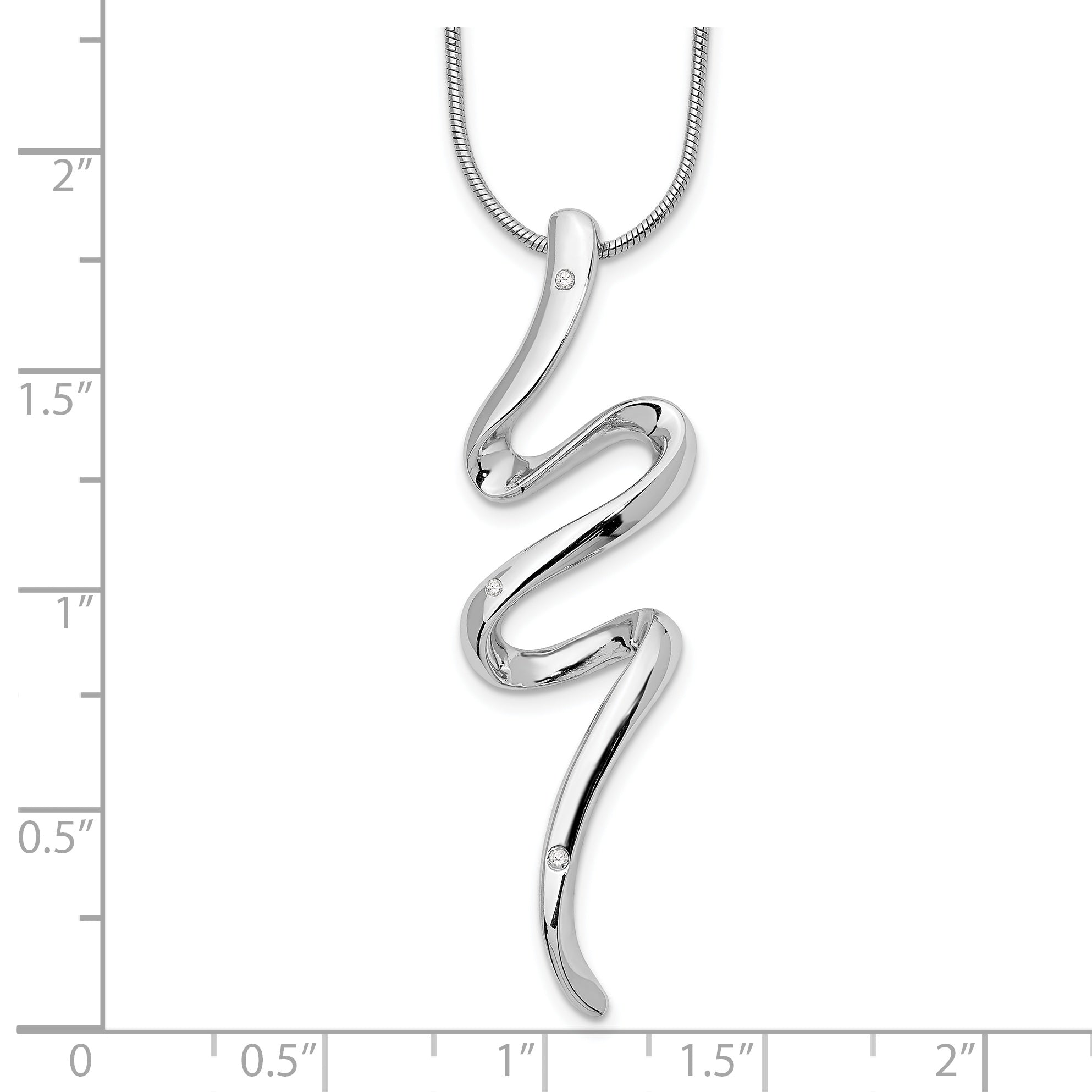 Sophia Jewelers White Ice Sterling Silver Diamond Necklace with Extender
