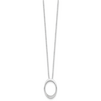 White Ice Sterling Silver Diamond Oval Pendant Necklace with Gift Box