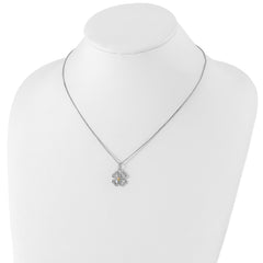 Sterling Silver Gold-Tone Diamond Hearts Necklace with Extender Gift Ready