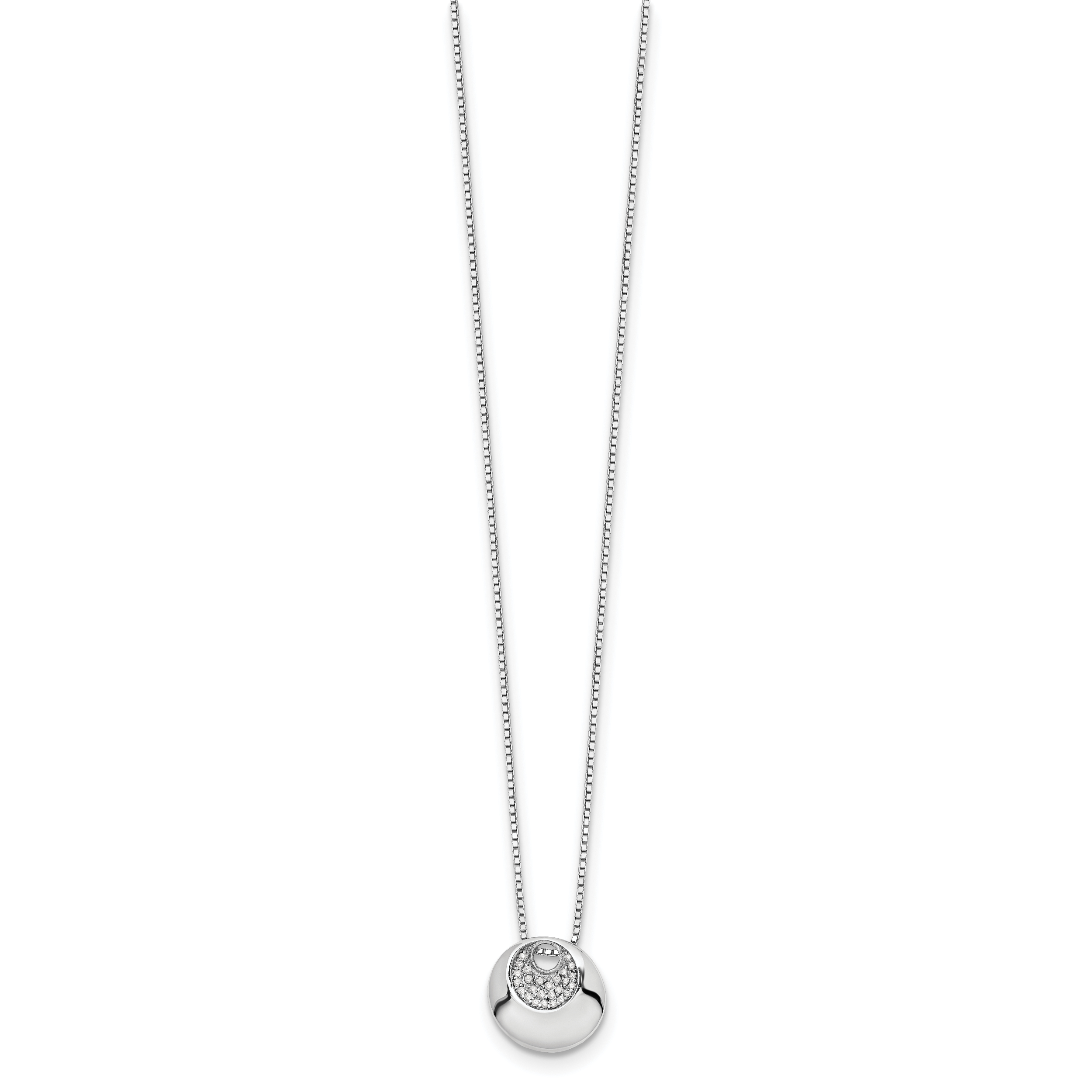Sophia Jewelers Sterling Silver Diamond Necklace with Rhodium-Plated Box Chain Secondary image