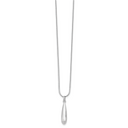 Sterling Silver Diamond Pendant Necklace with Rhodium Polish Gift Ready