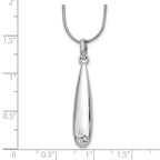 Sterling Silver Diamond Pendant Necklace with Rhodium Polish Gift Ready