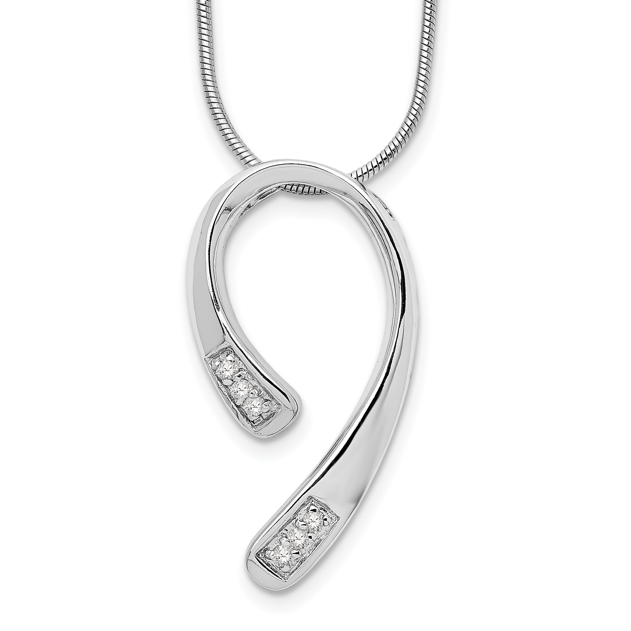 White Ice Sterling Silver Rhodium-plated 18 Inch Diamond Necklace with 2 Inch Extender Main image