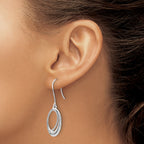 Sophia Jewelers Sterling Silver Diamond Dangle Earrings with Rhodium Polish
