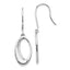 White Ice Sterling Silver Rhodium-plated Open Oval Diamond Shepherd Hook Dangle Earrings