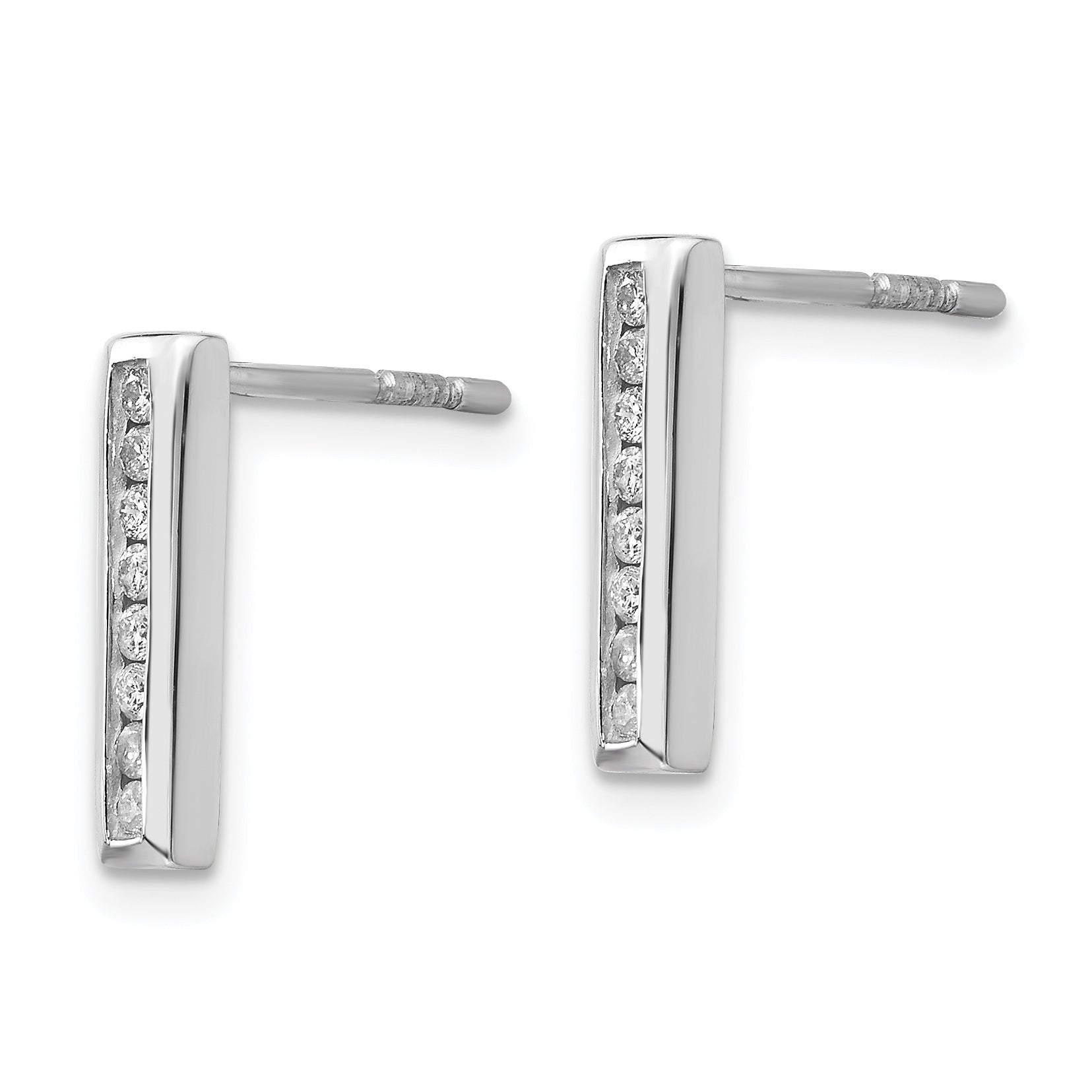 Sophia Jewelers Sterling Silver Diamond Drop Earrings Elegant Gift-Ready Design