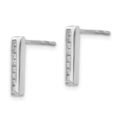 Sophia Jewelers Sterling Silver Diamond Drop Earrings Elegant Gift-Ready Design