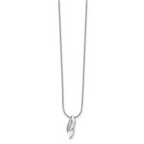 White Ice Sterling Silver Diamond Necklace with Rhodium Finish and Extender