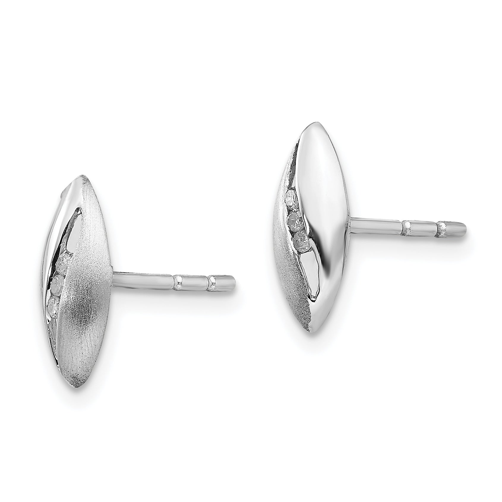 Sophia Jewelers Sterling Silver Diamond Button Earrings with Rhodium Elegance Secondary image