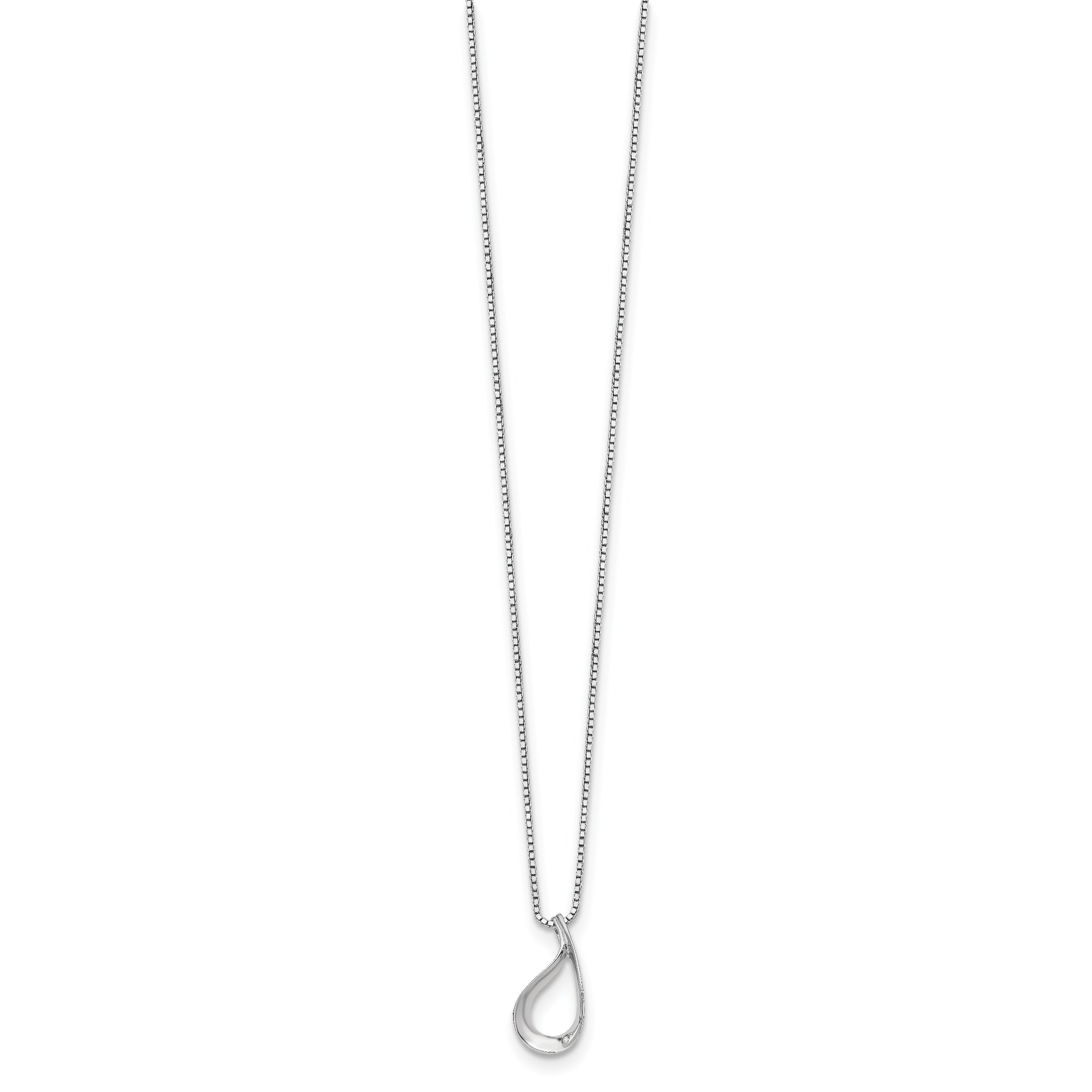 Sophia Jewelers Sterling Silver Diamond Necklace with Polished Finish and Gift Box