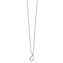 Sophia Jewelers Sterling Silver Diamond Necklace with Polished Finish and Gift Box