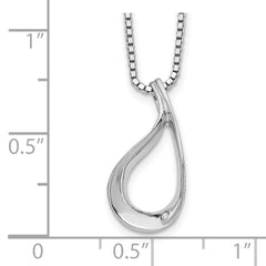 Sophia Jewelers Sterling Silver Diamond Necklace with Polished Finish and Gift Box