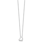 Sophia Jewelers Women's Sterling Silver Diamond Heart Necklace with Extender