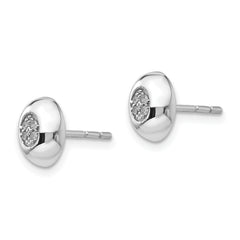 White Ice 925 Sterling Silver Diamond Earrings Unisex Polished Elegance