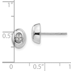 White Ice 925 Sterling Silver Diamond Earrings Unisex Polished Elegance