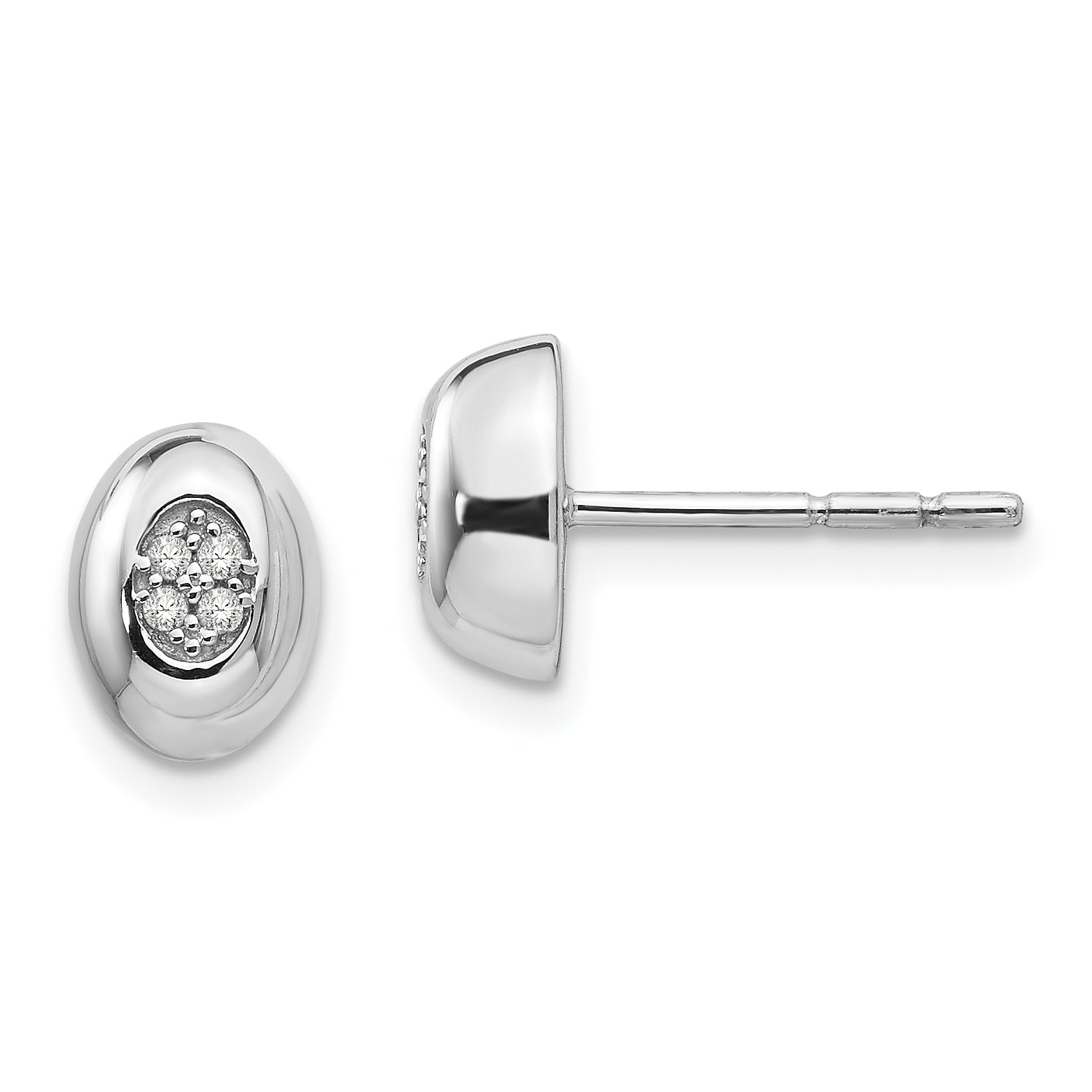 White Ice Sterling Silver Rhodium-plated Diamond Post Earrings Main image
