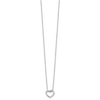Sophia Jewelers 925 Sterling Silver Diamond Heart Necklace Gift Ready