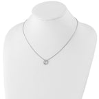 Sophia Jewelers Sterling Silver Diamond Swirl Necklace with Rhodium Finish