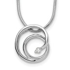 White Ice Sterling Silver Rhodium-plated 18 Inch Diamond Swirl Necklace with 2 Inch Extender
