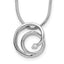 White Ice Sterling Silver Rhodium-plated 18 Inch Diamond Swirl Necklace with 2 Inch Extender