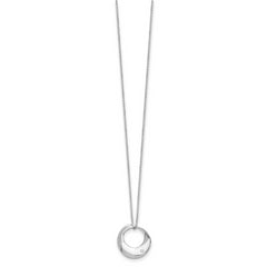 White Ice Sterling Silver Rhodium-plated 18 Inch Diamond Open Circle Necklace with 2 Inch Extender