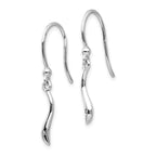 White Ice Sterling Silver Diamond Swirl Dangle Earrings Gift Ready