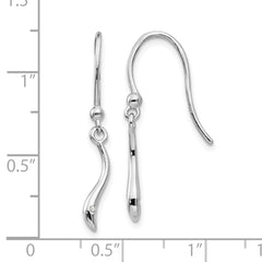 White Ice Sterling Silver Rhodium-plated Swirl Diamond Shepherd Hook Dangle Earrings