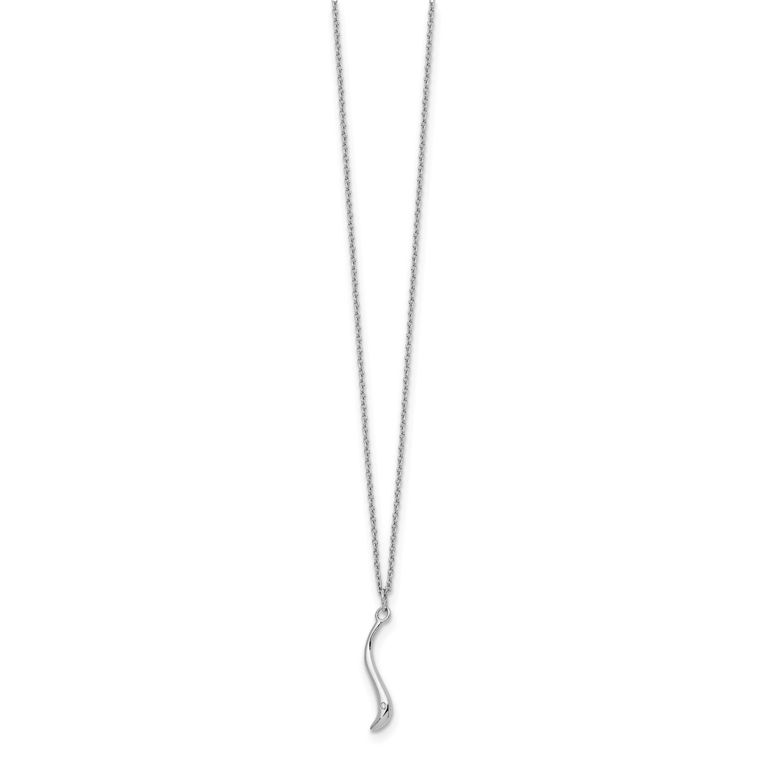 Sophia Jewelers Rhodium-Plated Sterling Silver Diamond Swirl Necklace Gift Ready Secondary image