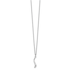 Sophia Jewelers Rhodium-Plated Sterling Silver Diamond Swirl Necklace Gift Ready