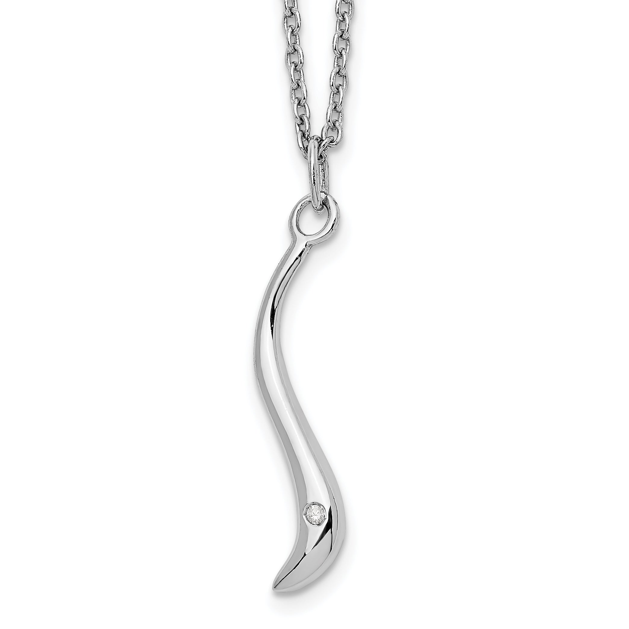 White Ice Sterling Silver Rhodium-plated 18 Inch Swirl Diamond Necklace with 2 Inch Extension Main image
