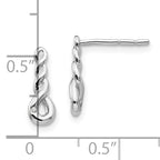 Sophia Jewelers Sterling Silver Diamond Dangle Earrings with Rhodium Twist