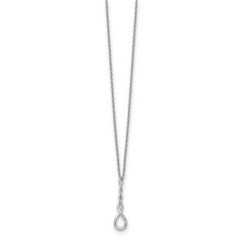 Sterling Silver Diamond Accent Twisted Necklace with Extender Gift Ready