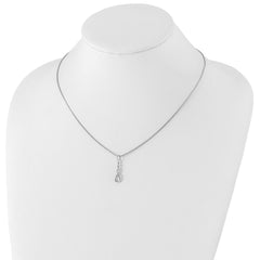 Sterling Silver Diamond Accent Twisted Necklace with Extender Gift Ready