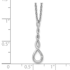 Sterling Silver Diamond Accent Twisted Necklace with Extender Gift Ready