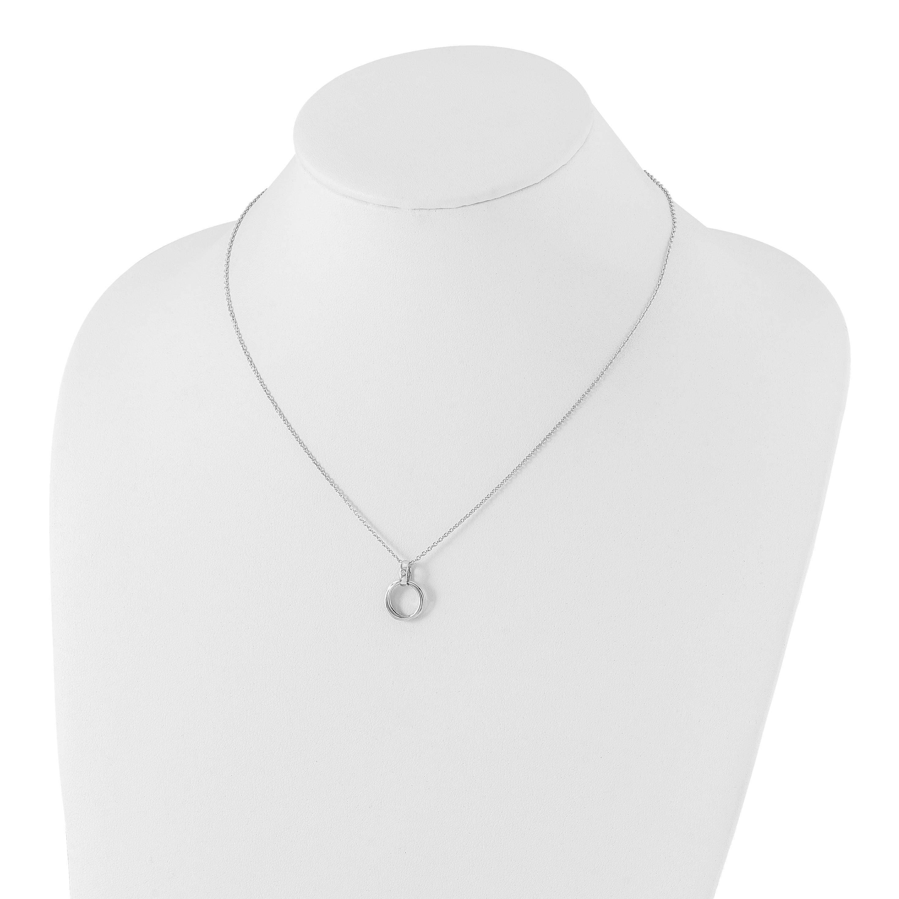 Sophia Jewelers Sterling Silver Diamond Pendant Necklace with Extender