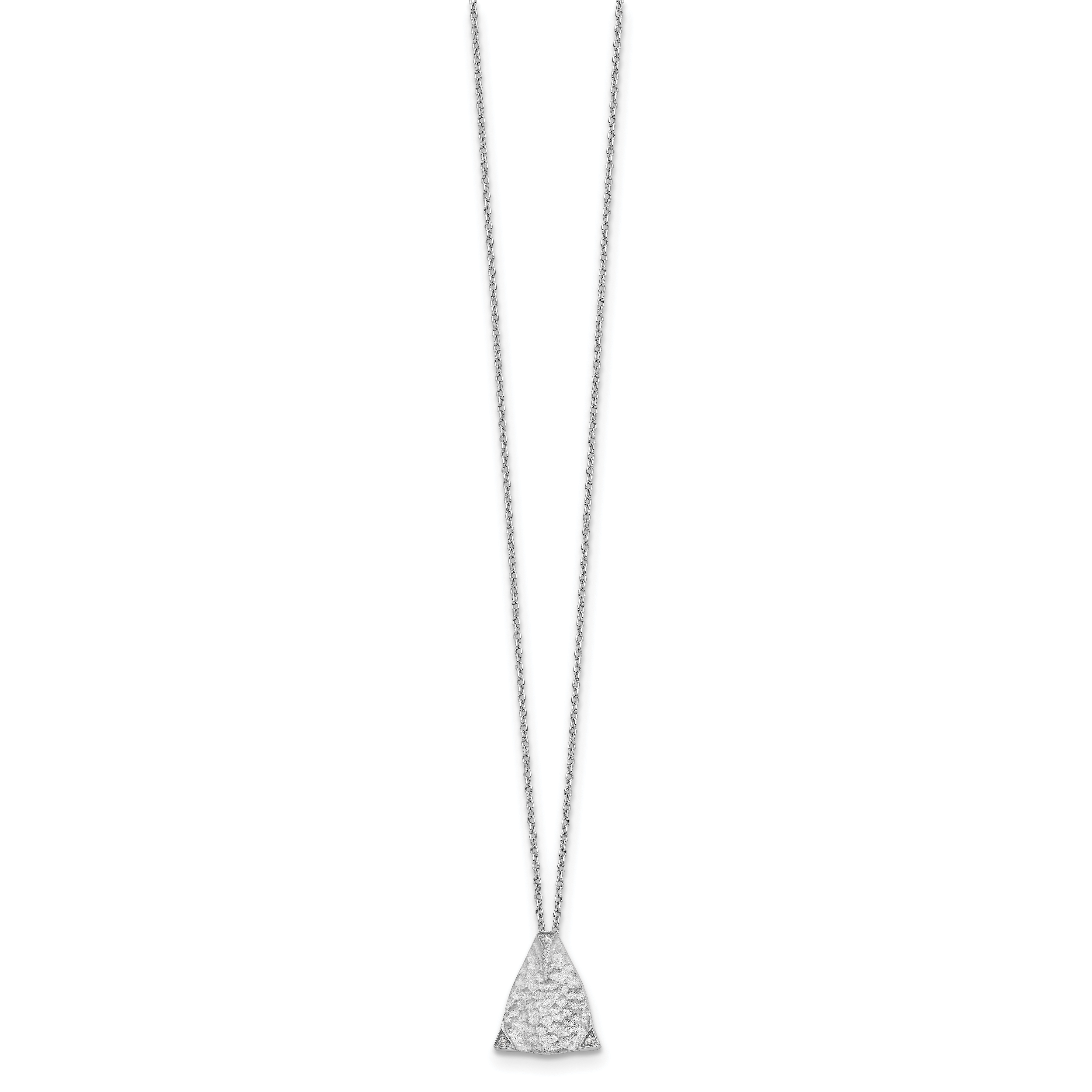 White Ice Sterling Silver Diamond Triangle Necklace with Extender Secondary image