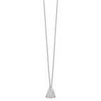 White Ice Sterling Silver Diamond Triangle Necklace with Extender