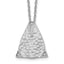 White Ice Sterling Silver Rhodium-plated 18 Inch Textured Polished and Satin Triangle Diamond Necklace with 2 Inch Extender