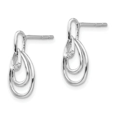 Sophia Jewelers Sterling Silver Teardrop Diamond Dangle Earrings Gift Ready