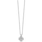 White Ice Sterling Silver Diamond 4 Heart Necklace with Extender