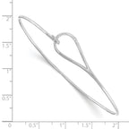 White Ice Sterling Silver Diamond Bangle with Elegant Rhodium-Plated Finish